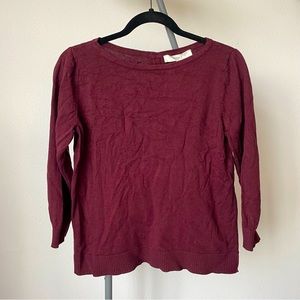 Burgundy Sweater with Buttoned Back - M